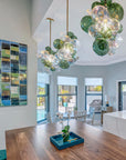 The Juniper & Iridescent Waterfall Bubble Chandelier