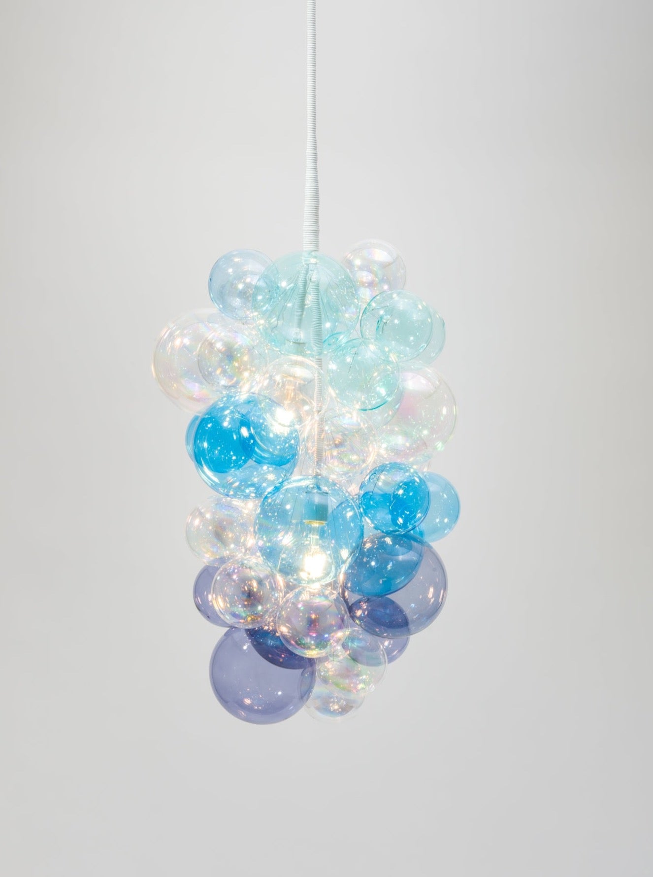 Cascading glass bubble deals chandelier